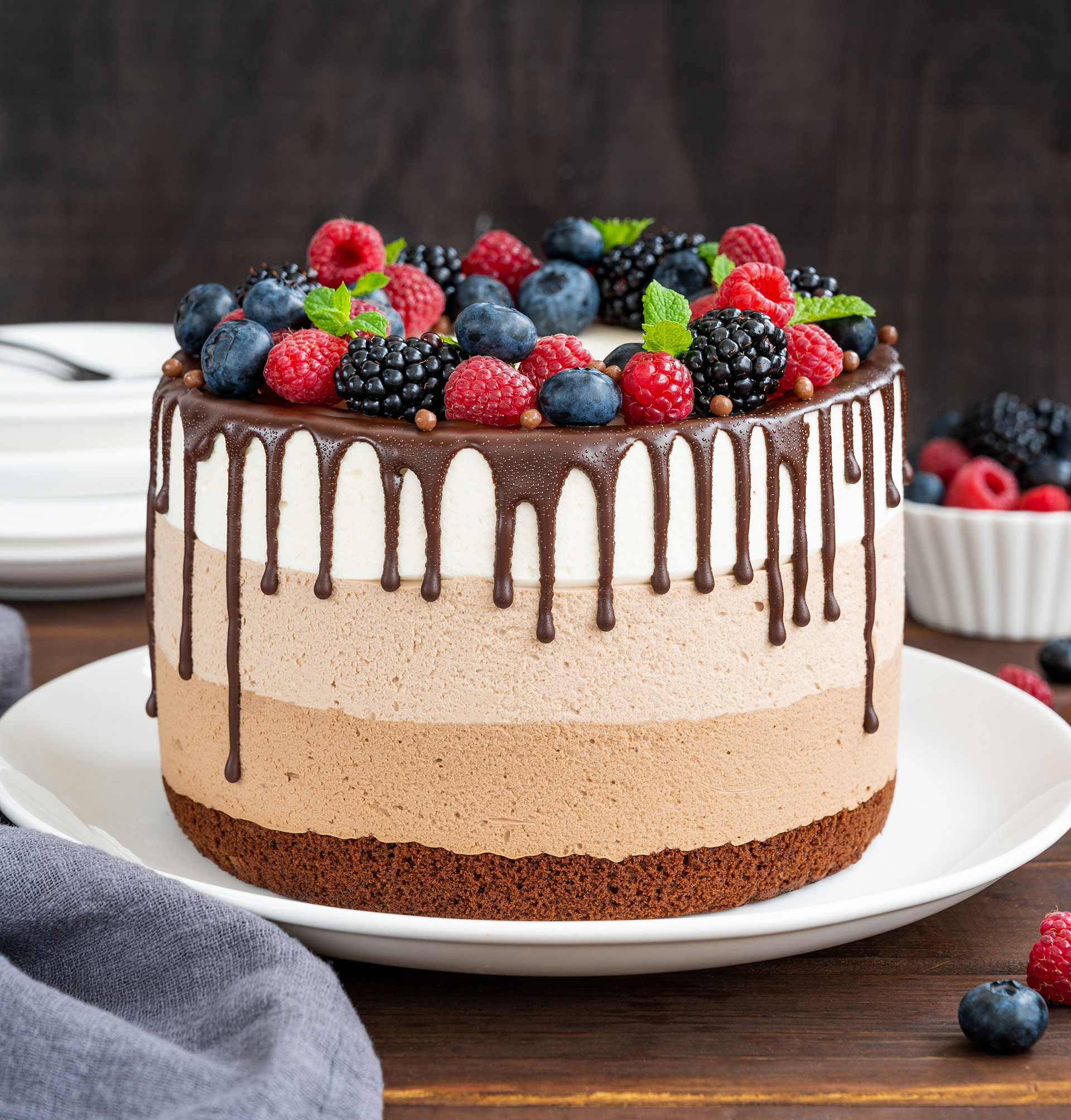 Tarta de Tres Chocolates